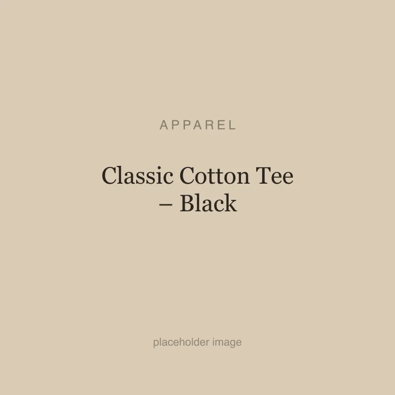 Classic Cotton Tee – Black